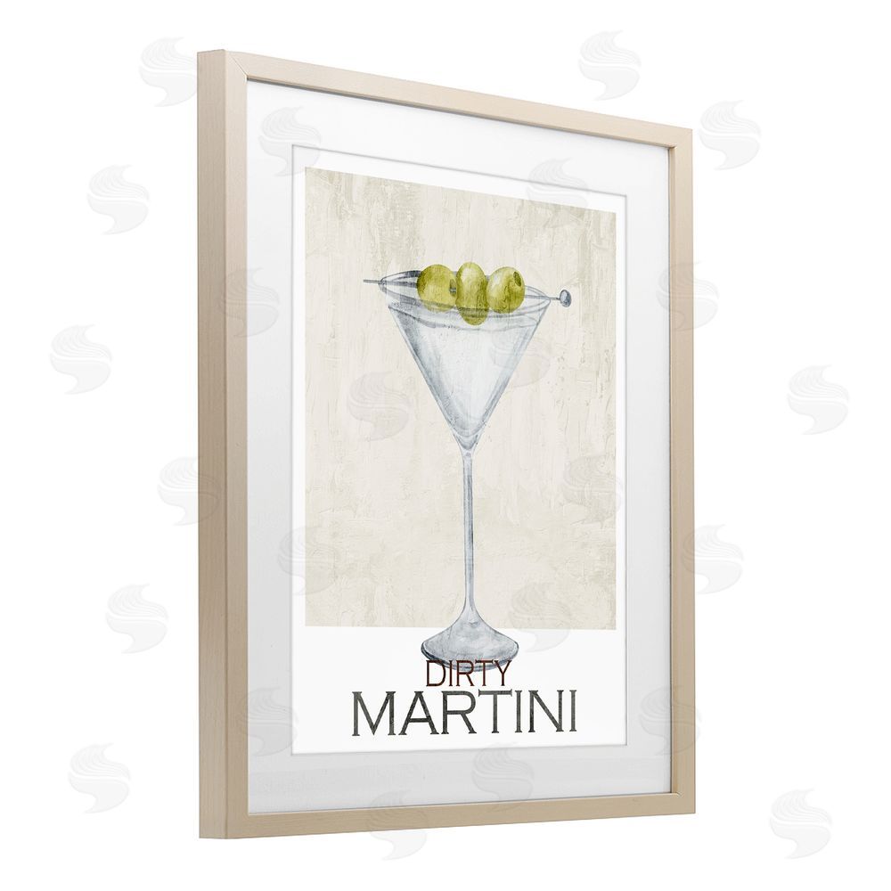 Kim Allen Dirty Martini Olives Brown Framed Print Under Glass Wall Art