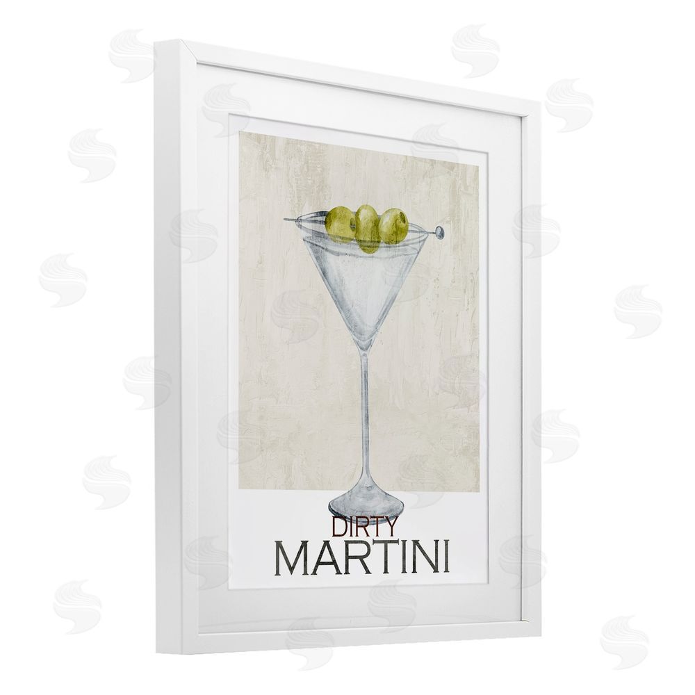 Kim Allen Dirty Martini Olives White Framed Print Under Glass Wall Art