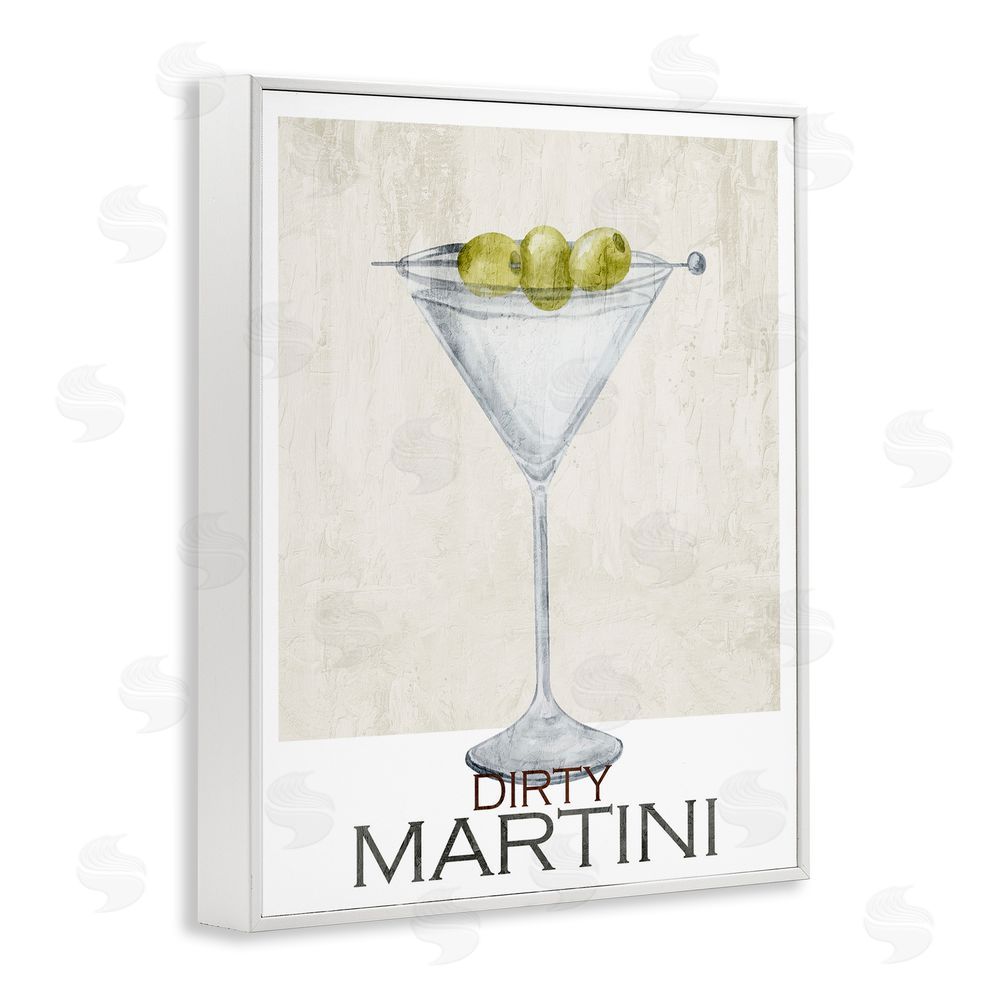 Kim Allen Dirty Martini Olives White Framed Giclee Wall Art Print
