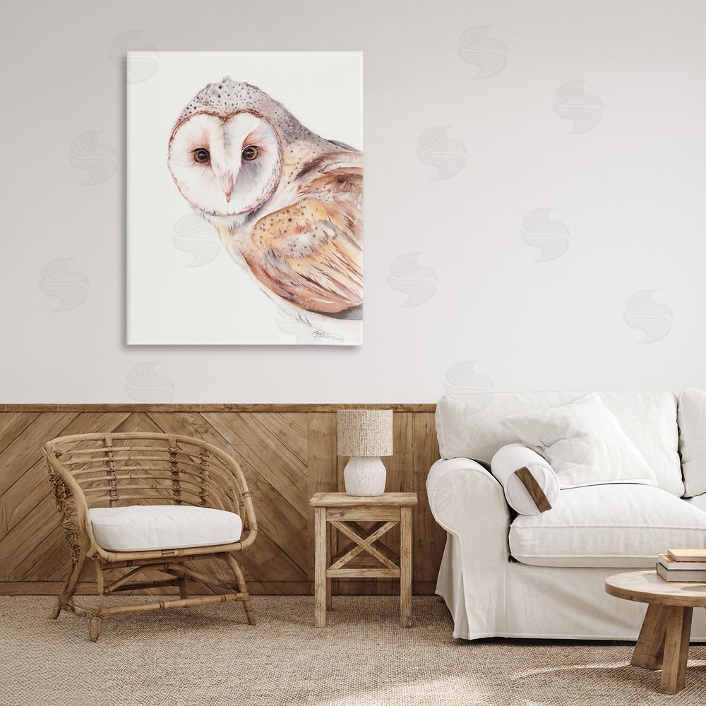 Cady Driver Peeking Barn Owl Gaze Canvas Art on Wall