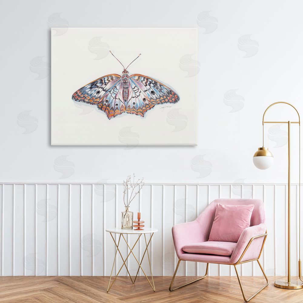Cady Driver Delicate Moth with Detailed Pattern Canvas Art on Wall