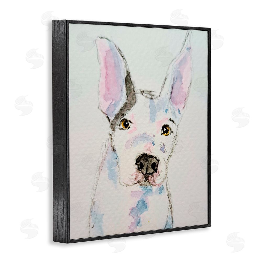 Tatiana Roberts Expressive Dog Sketch Black Framed Giclee Wall Art Print