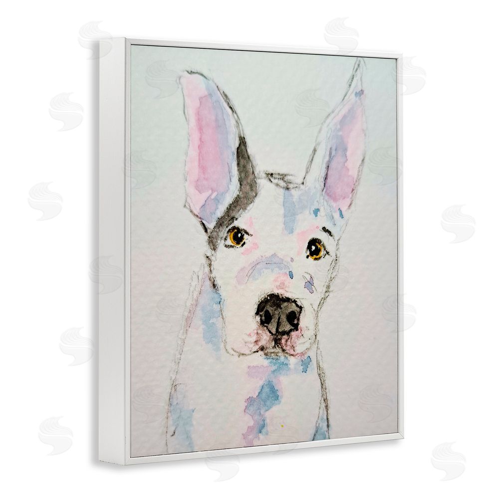 Tatiana Roberts Expressive Dog Sketch White Framed Giclee Wall Art Print