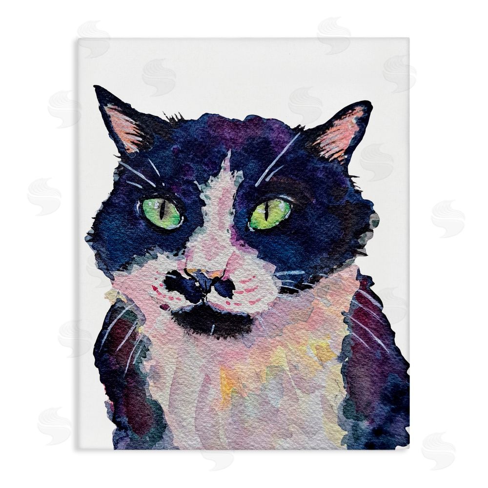 Tatiana Roberts Tuxedo Cat Painting Canvas Wall Art Print