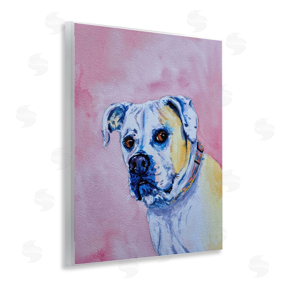 Tatiana Roberts Gazing Dog on Pink Wall Plaque Art Print