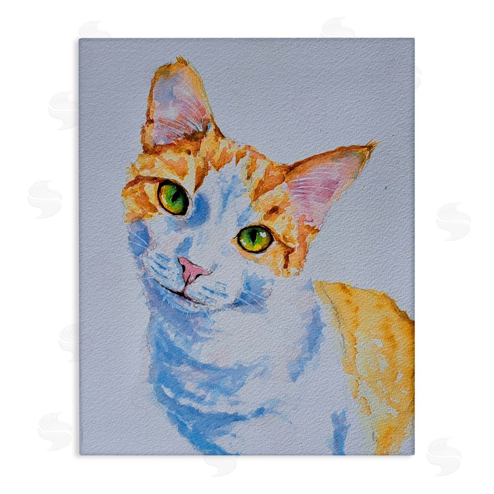 Tatiana Roberts Gazing Orange Cat Portrait Canvas Wall Art Print