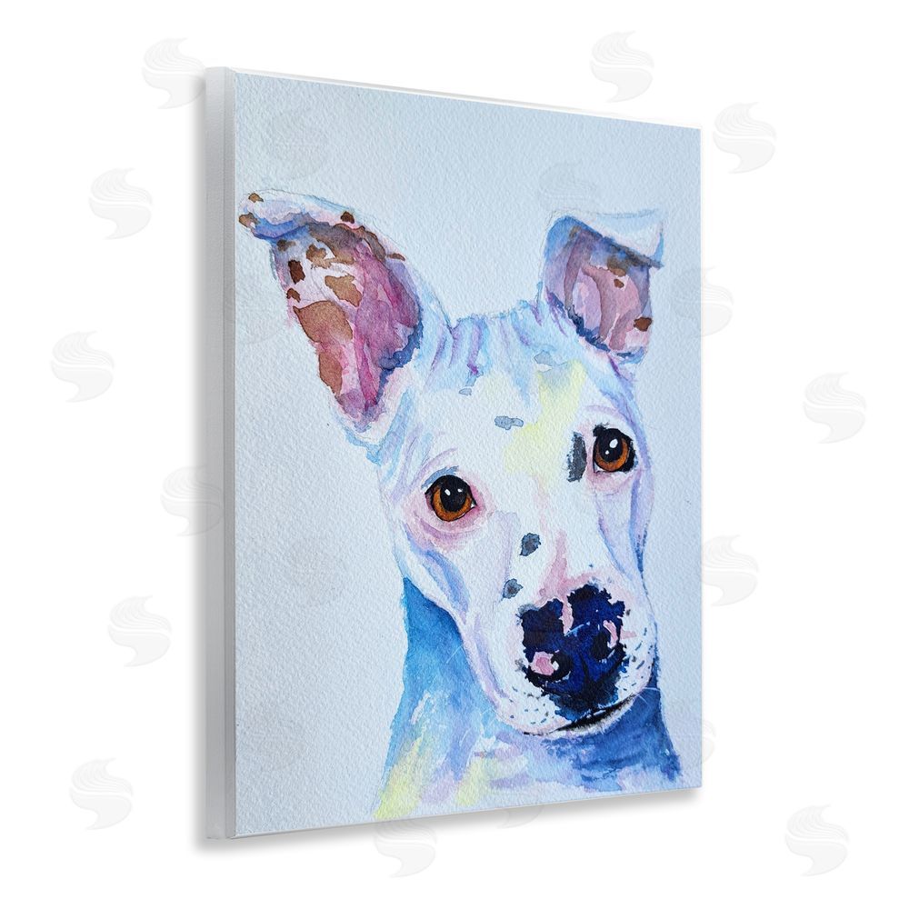 Tatiana Roberts White Pup Watercolor Portrait Wall Plaque Art Print