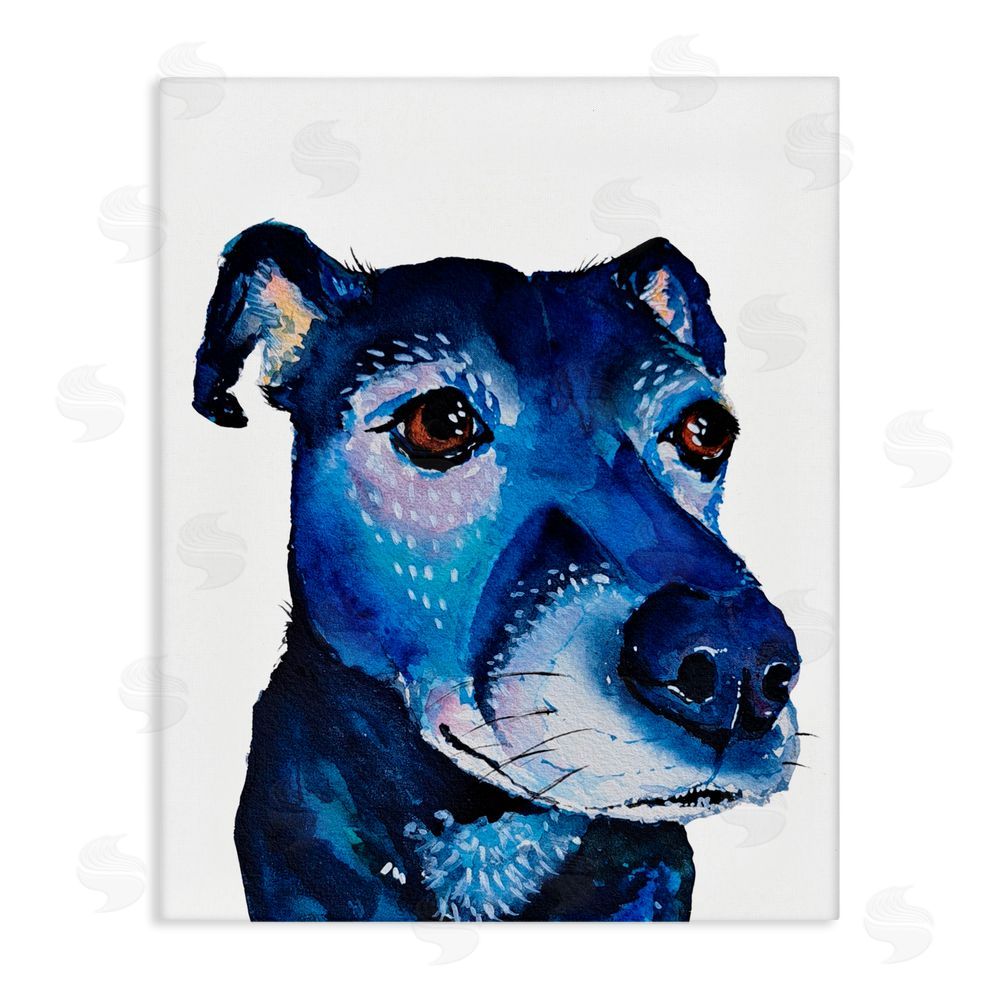 Tatiana Roberts Expressive Blue Dog Canvas Wall Art Print