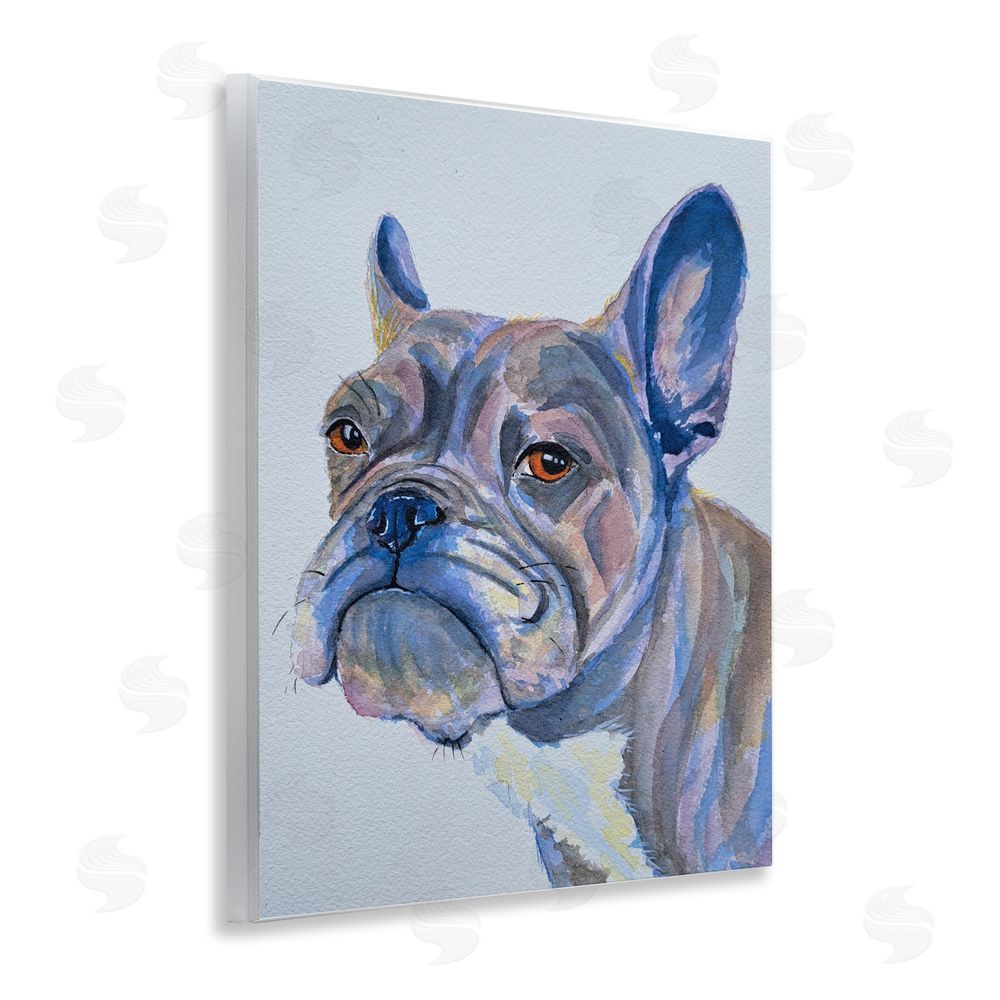 Tatiana Roberts Bulldog Watercolor Portrait Wall Plaque Art Print