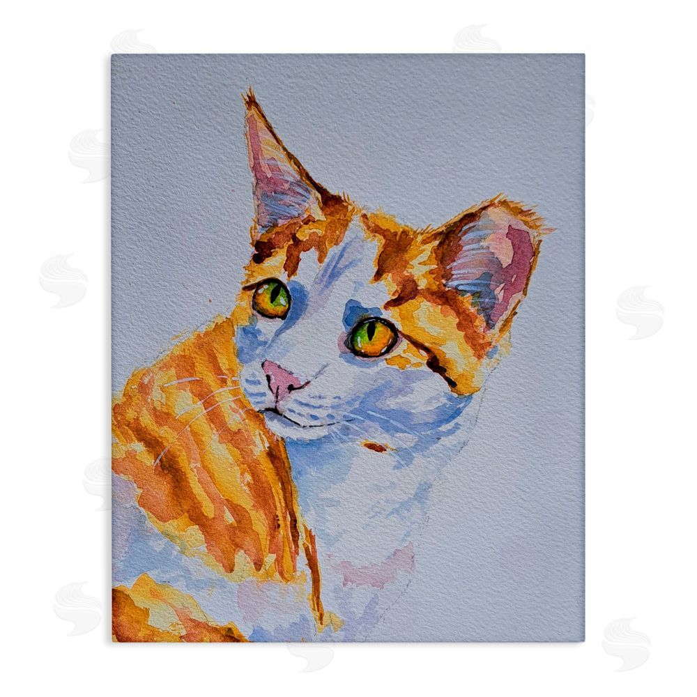 Tatiana Roberts Orange Cat Expression Canvas Wall Art Print