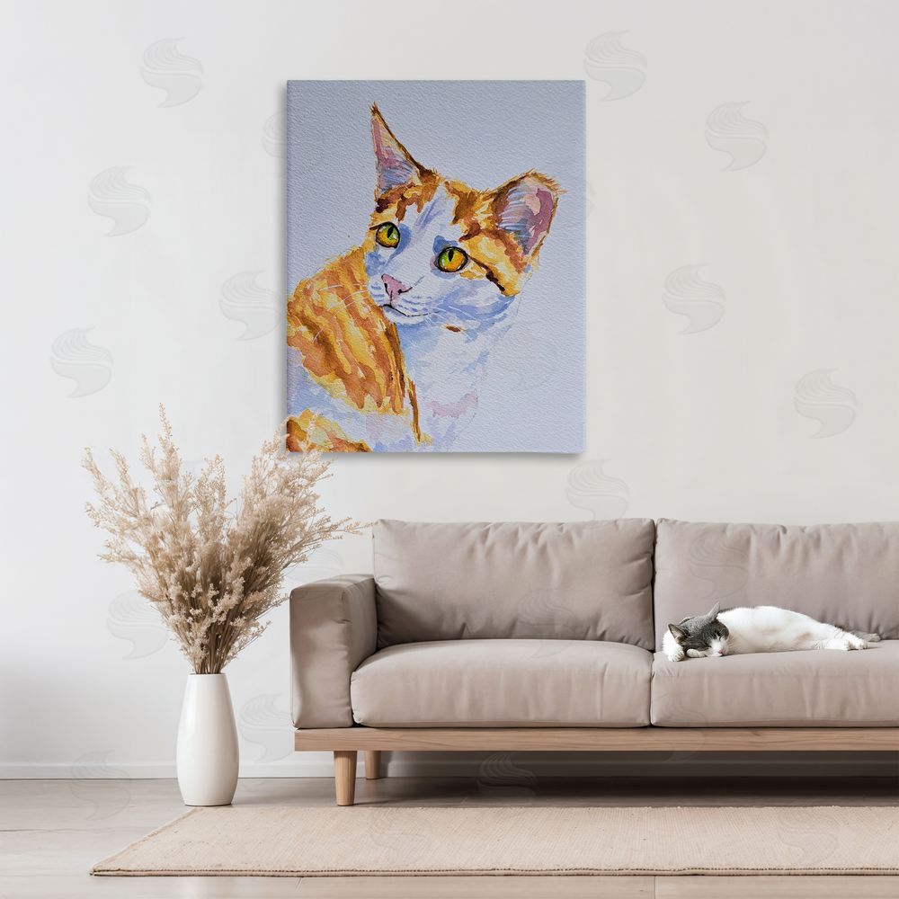 Tatiana Roberts Orange Cat Expression Canvas Art on Wall