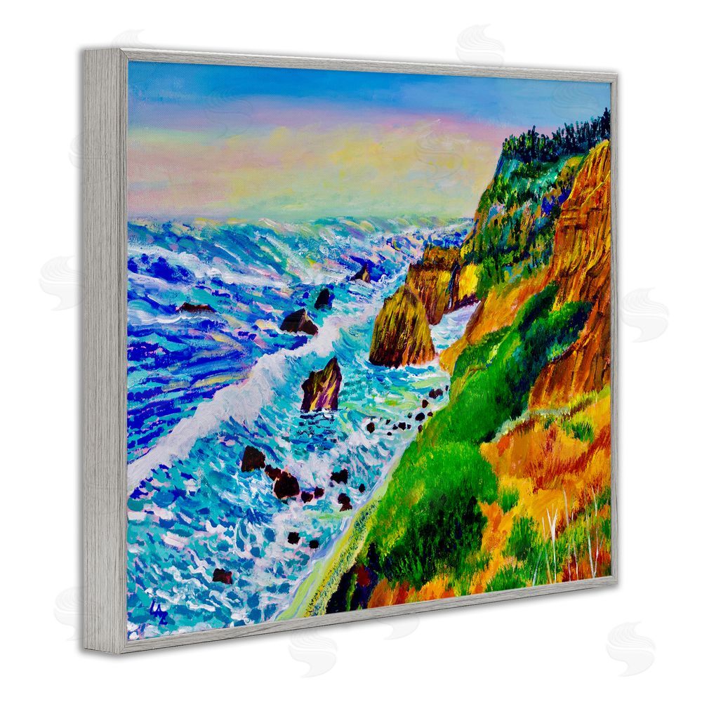 Lee Ann Zirbes Coastal Daydream Waves Gray Framed Giclee Wall Art Print