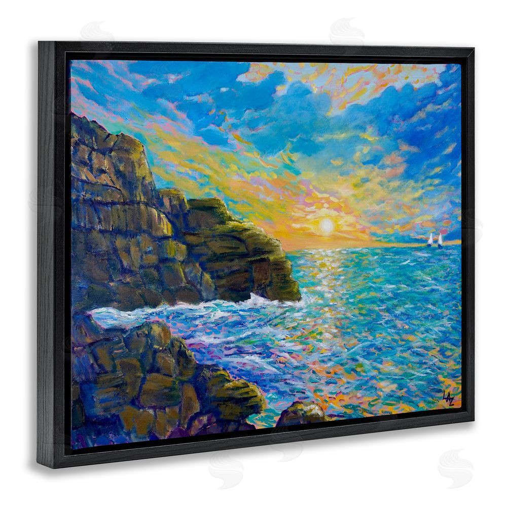 Lee Ann Zirbes Reflections Of The Sea Black Floating Frame Canvas Wall Art Print