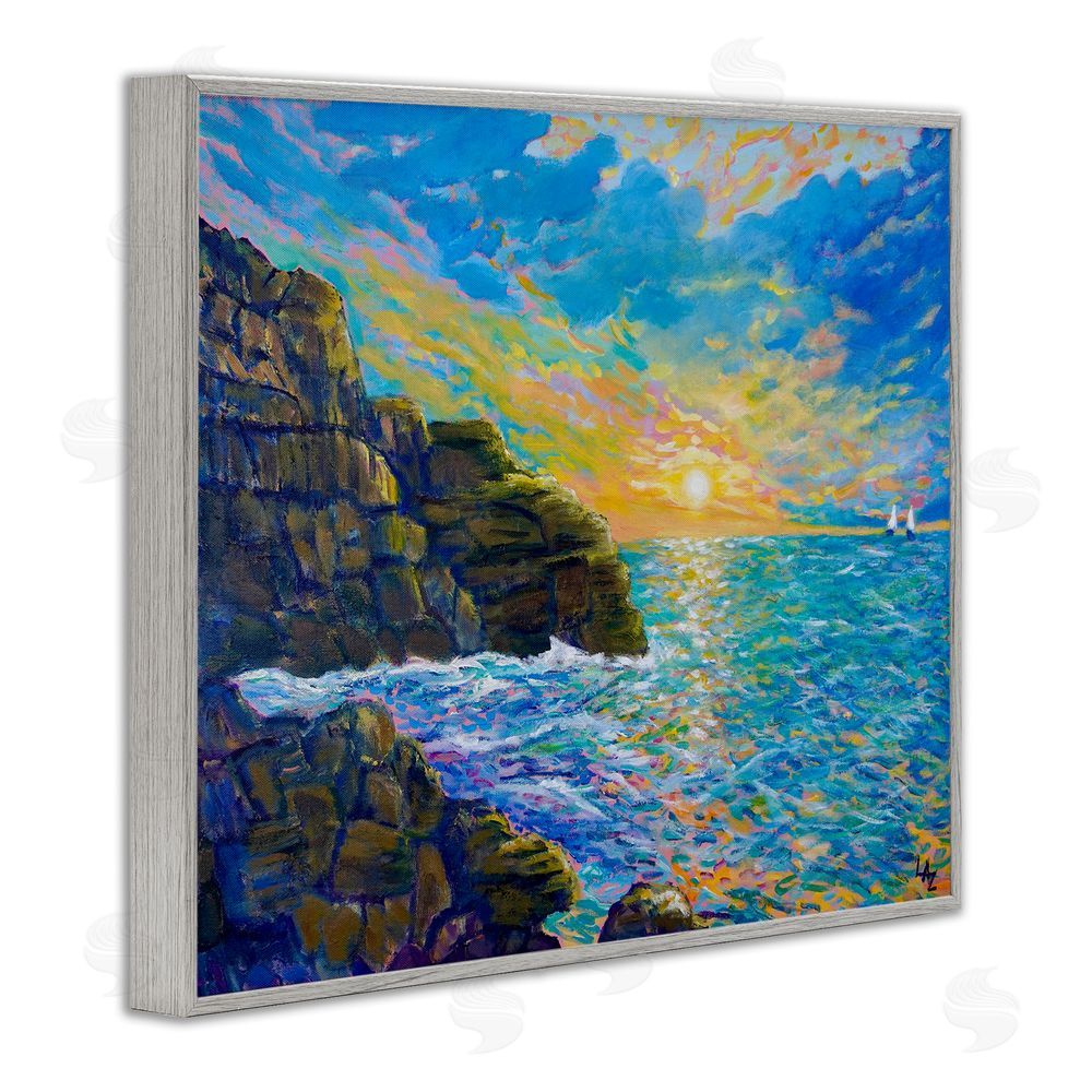 Lee Ann Zirbes Reflections Of The Sea Gray Framed Giclee Wall Art Print