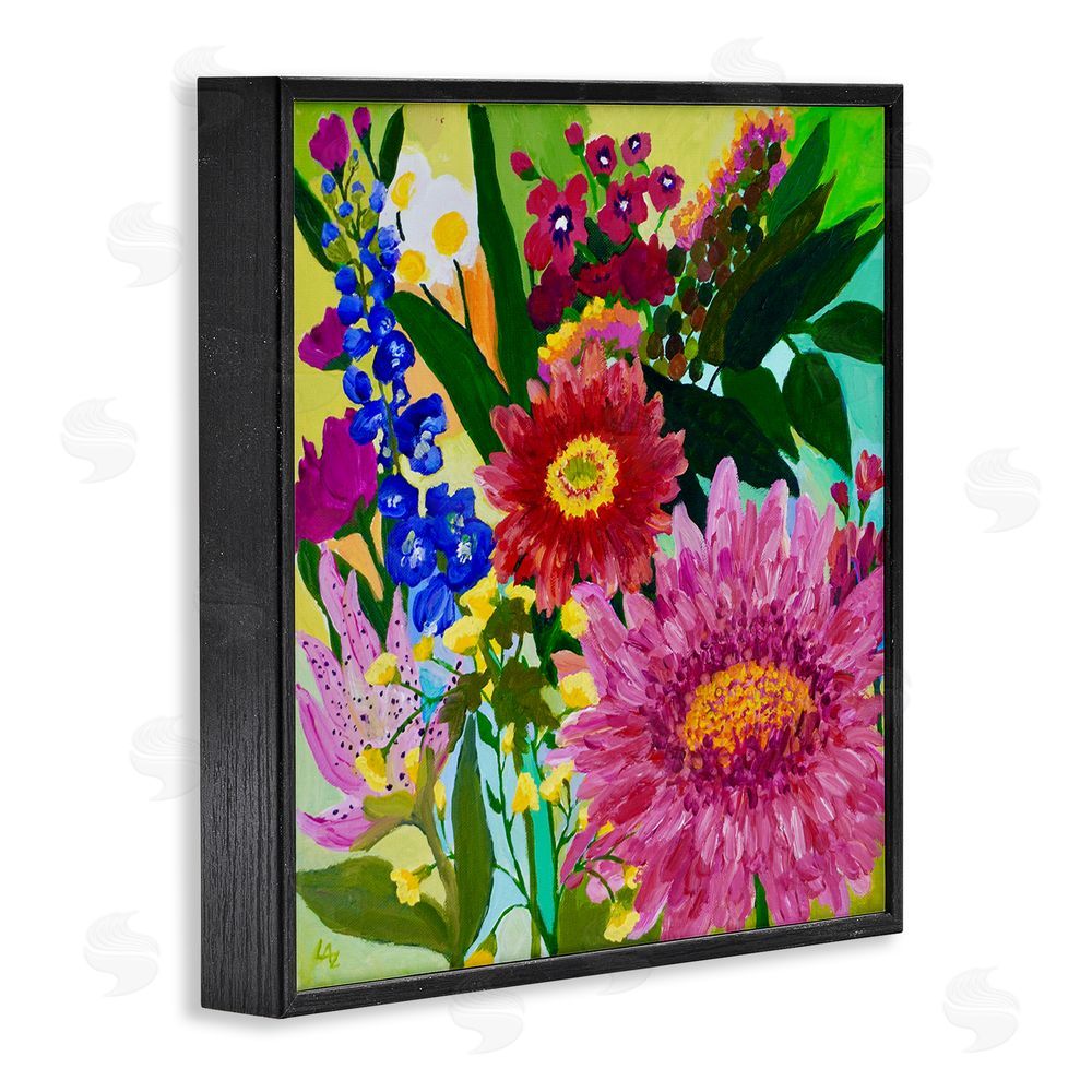 Lee Ann Zirbes Front Yard Florals Black Framed Giclee Wall Art Print