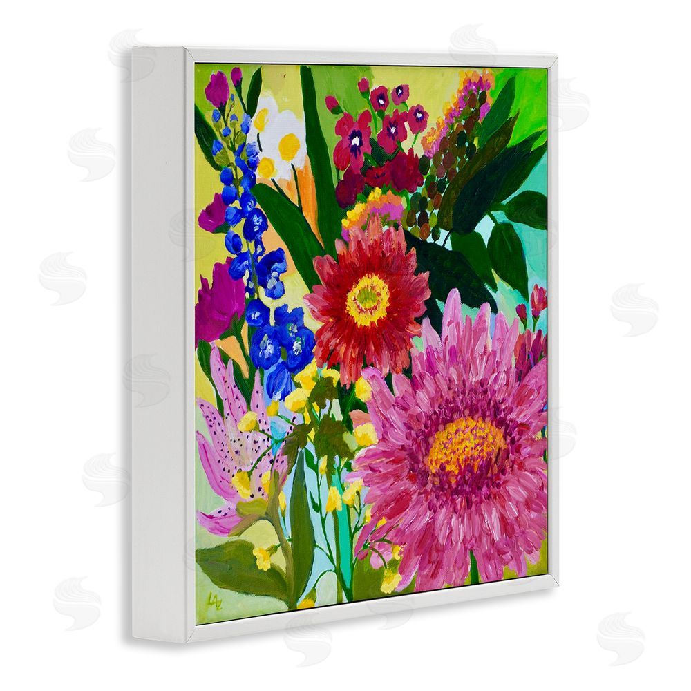 Lee Ann Zirbes Front Yard Florals White Framed Giclee Wall Art Print