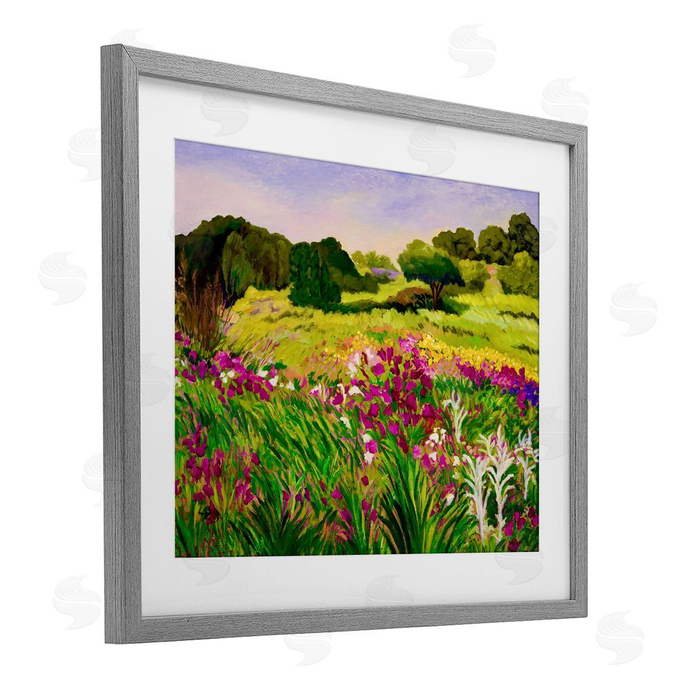 Lee Ann Zirbes Promised Vibrant Scenery Gray Framed Print Under Glass with White Mat Wall Art