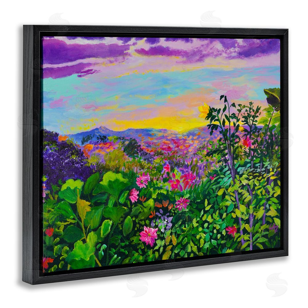 Lee Ann Zirbes Highland Flora Overlook Black Floating Frame Canvas Wall Art Print