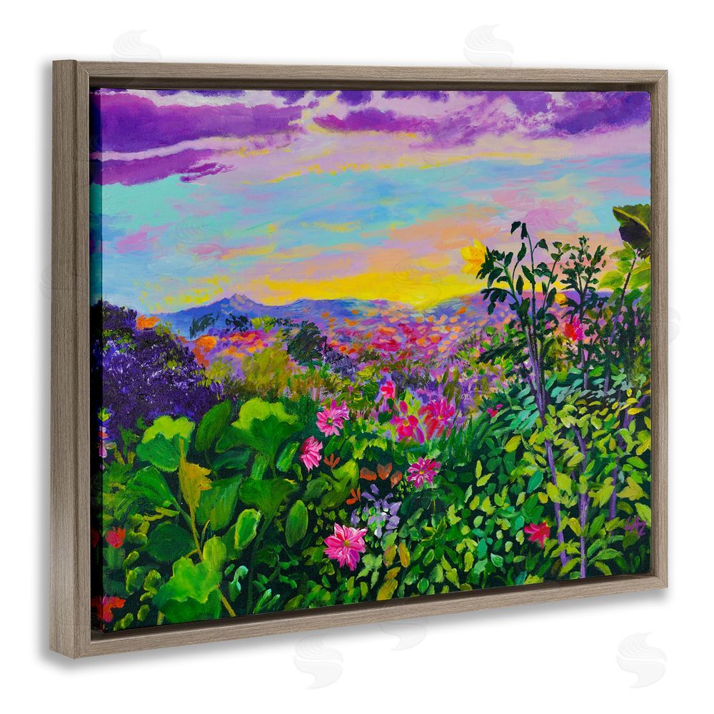 Lee Ann Zirbes Highland Flora Overlook Brown Floating Frame Canvas Wall Art Print