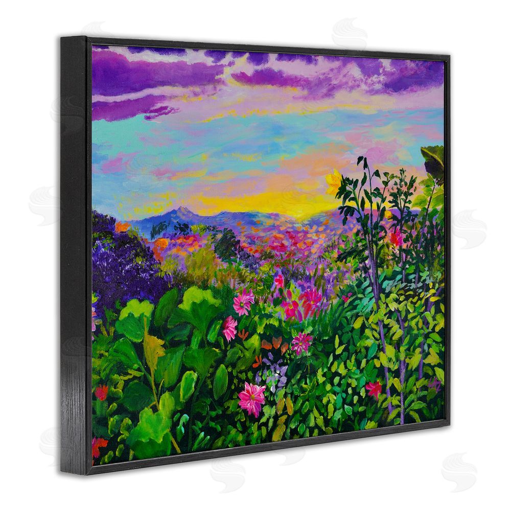 Lee Ann Zirbes Highland Flora Overlook Black Framed Giclee Wall Art Print