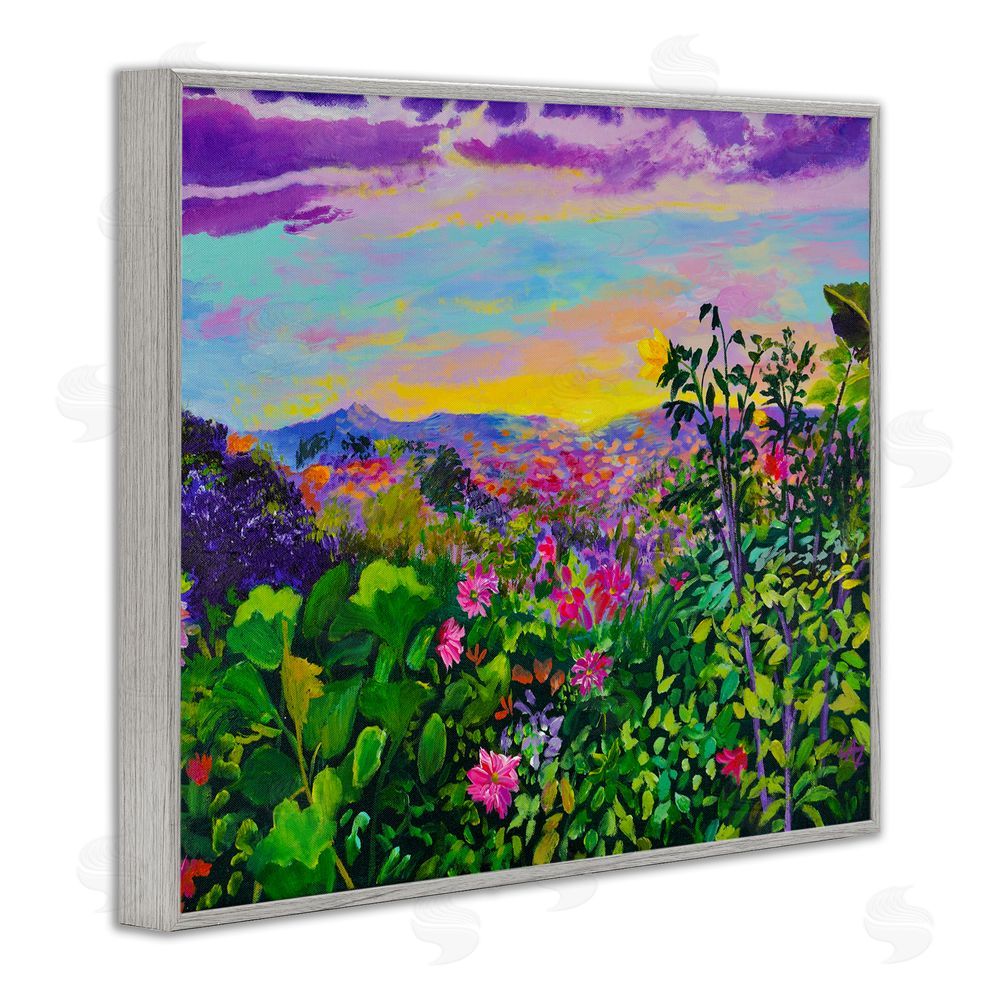 Lee Ann Zirbes Highland Flora Overlook Gray Framed Giclee Wall Art Print