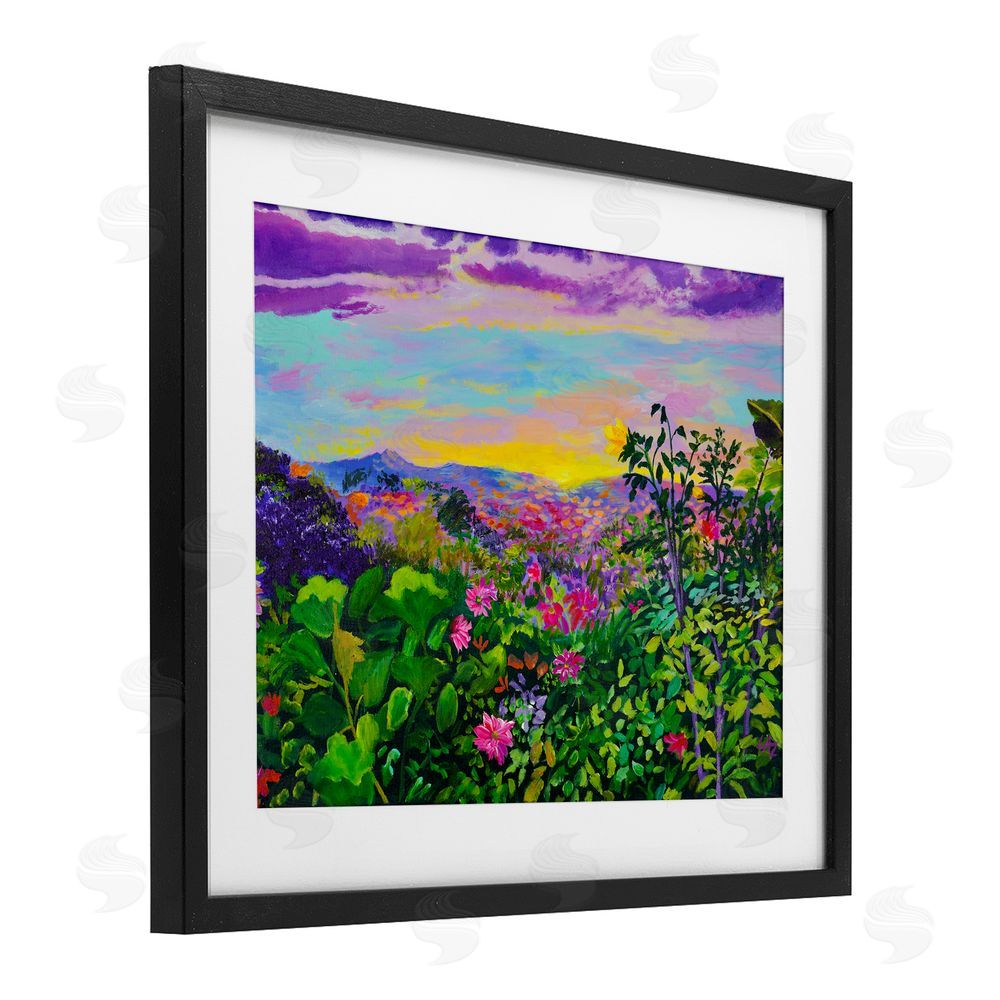 Lee Ann Zirbes Highland Flora Overlook Black Framed Print Under Glass with White Mat Wall Art