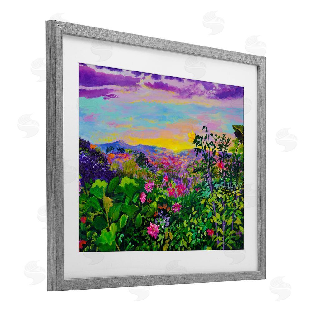 Lee Ann Zirbes Highland Flora Overlook Gray Framed Print Under Glass with White Mat Wall Art
