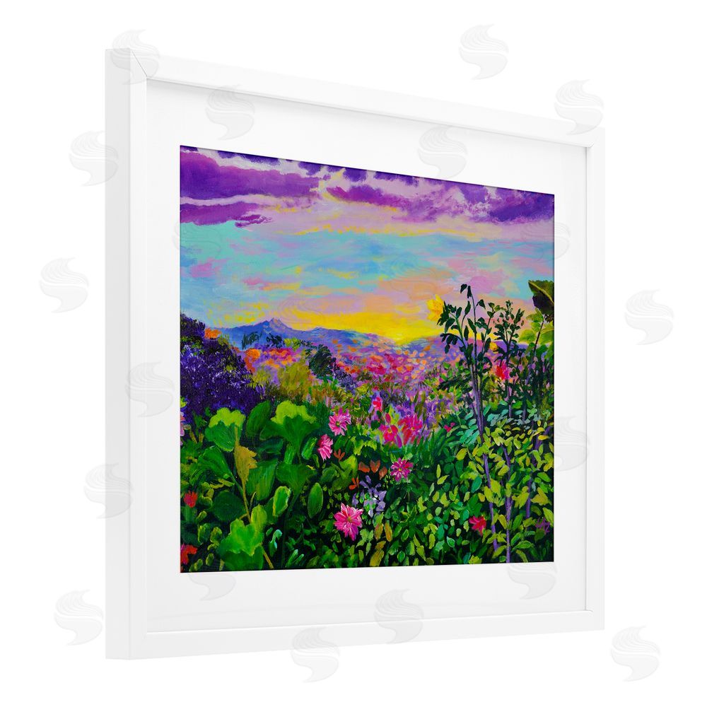 Lee Ann Zirbes Highland Flora Overlook White Framed Print Under Glass with Mat Wall Art