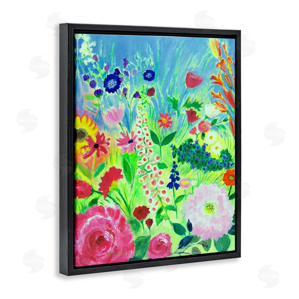 Lee Ann Zirbes Vibrant Summer Botanicals Black Floating Frame Canvas Wall Art Print