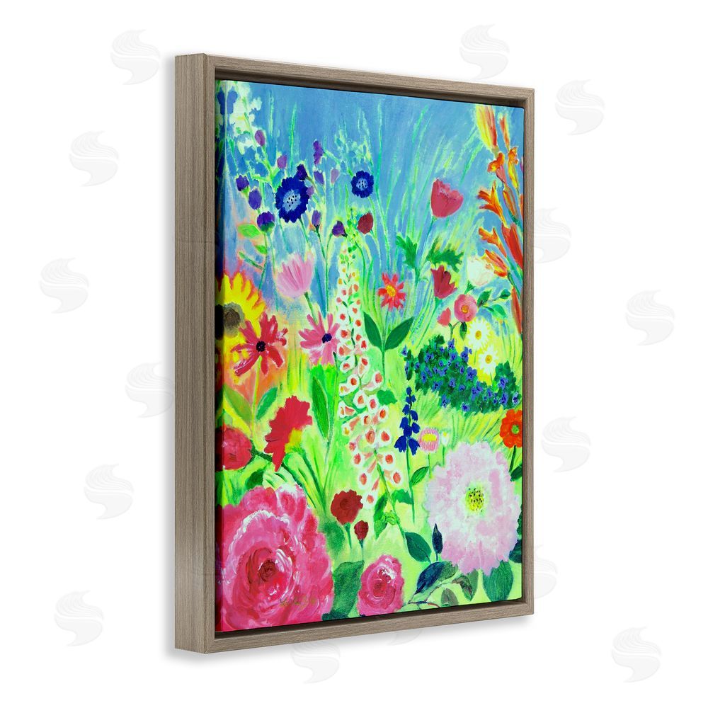 Lee Ann Zirbes Vibrant Summer Botanicals Brown Floating Frame Canvas Wall Art Print