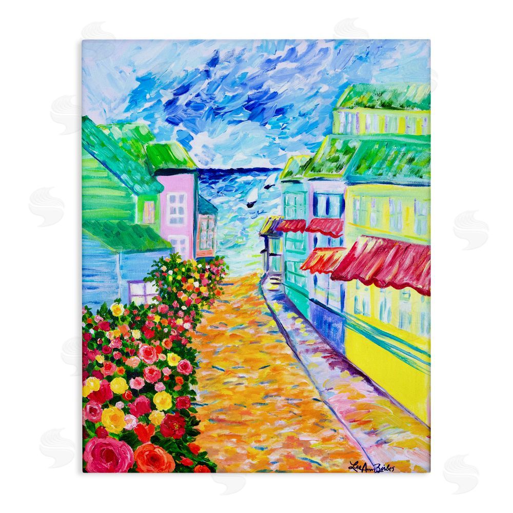 Lee Ann Zirbes Vibrant Sea Village Canvas Wall Art Print