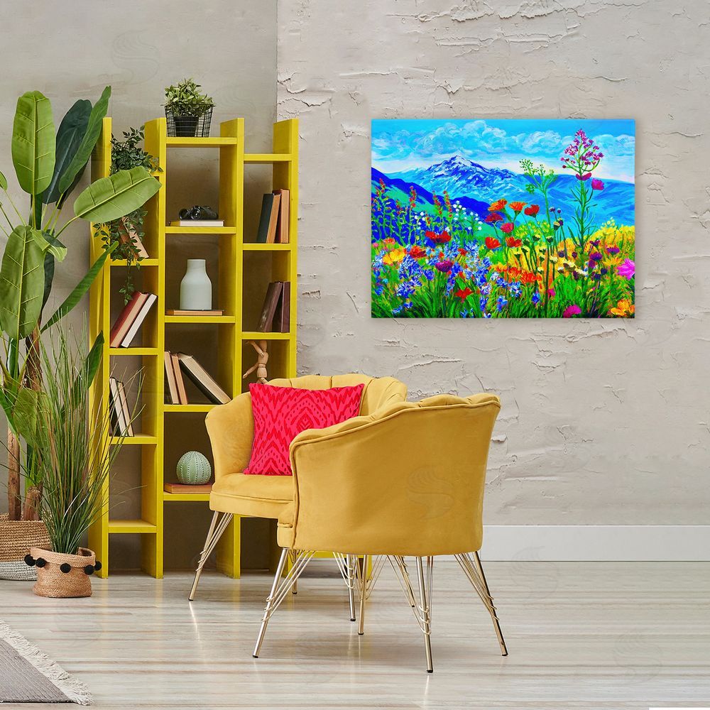 Lee Ann Zirbes Floral Mountain Outlook Canvas Art on Wall