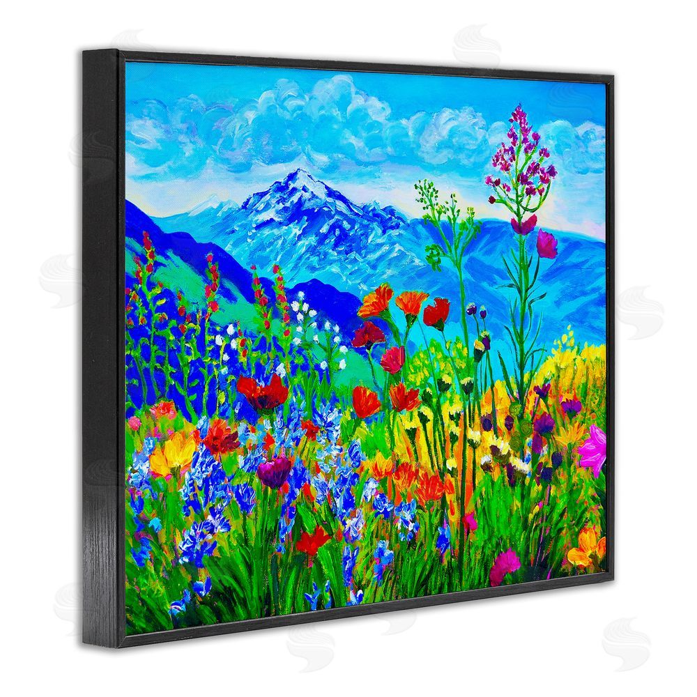 Lee Ann Zirbes Floral Mountain Outlook Black Framed Giclee Wall Art Print