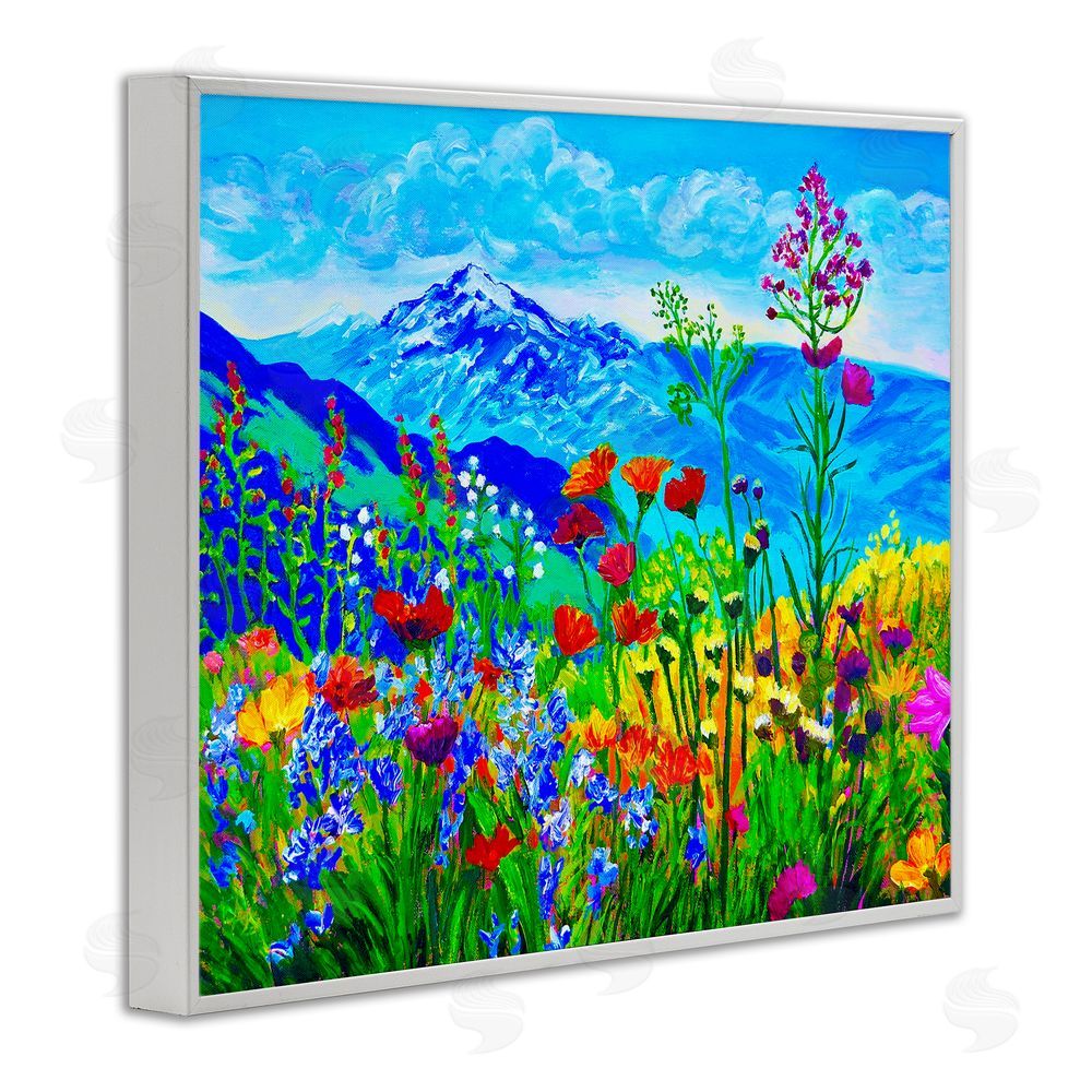 Lee Ann Zirbes Floral Mountain Outlook White Framed Giclee Wall Art Print