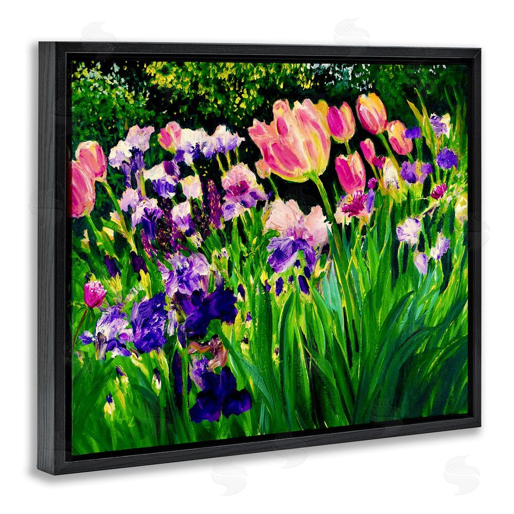 Lee Ann Zirbes Near The Windmill Garden Black Floating Frame Canvas Wall Art Print