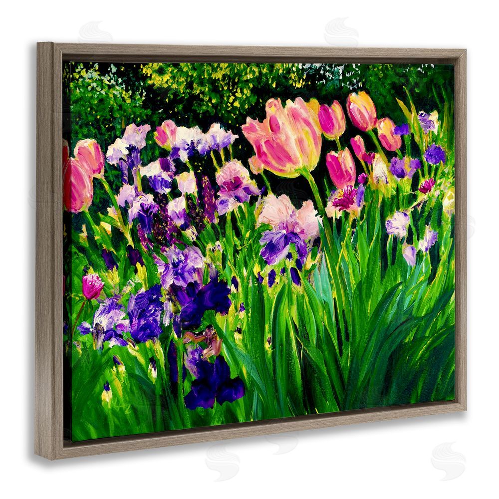 Lee Ann Zirbes Near The Windmill Garden Brown Floating Frame Canvas Wall Art Print