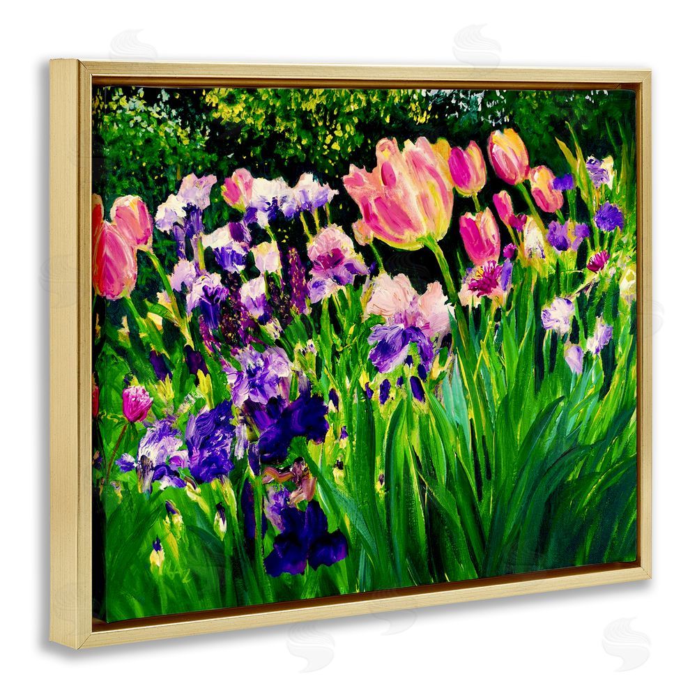 Lee Ann Zirbes Near The Windmill Garden Gold Floating Frame Canvas Wall Art Print