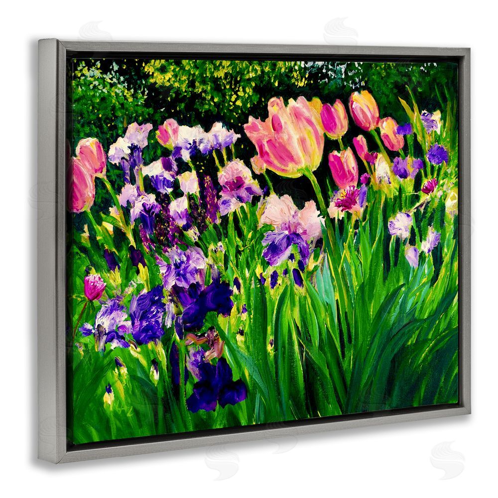 Lee Ann Zirbes Near The Windmill Garden Gray Floating Frame Canvas Wall Art Print