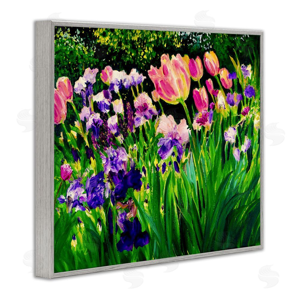 Lee Ann Zirbes Near The Windmill Garden Gray Framed Giclee Wall Art Print