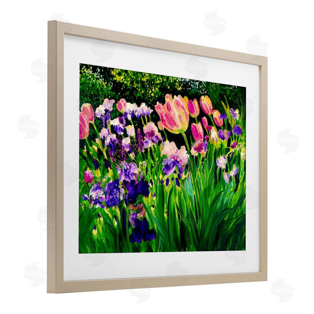 Lee Ann Zirbes Near The Windmill Garden Birch Framed Print Under Glass with White Mat Wall Art