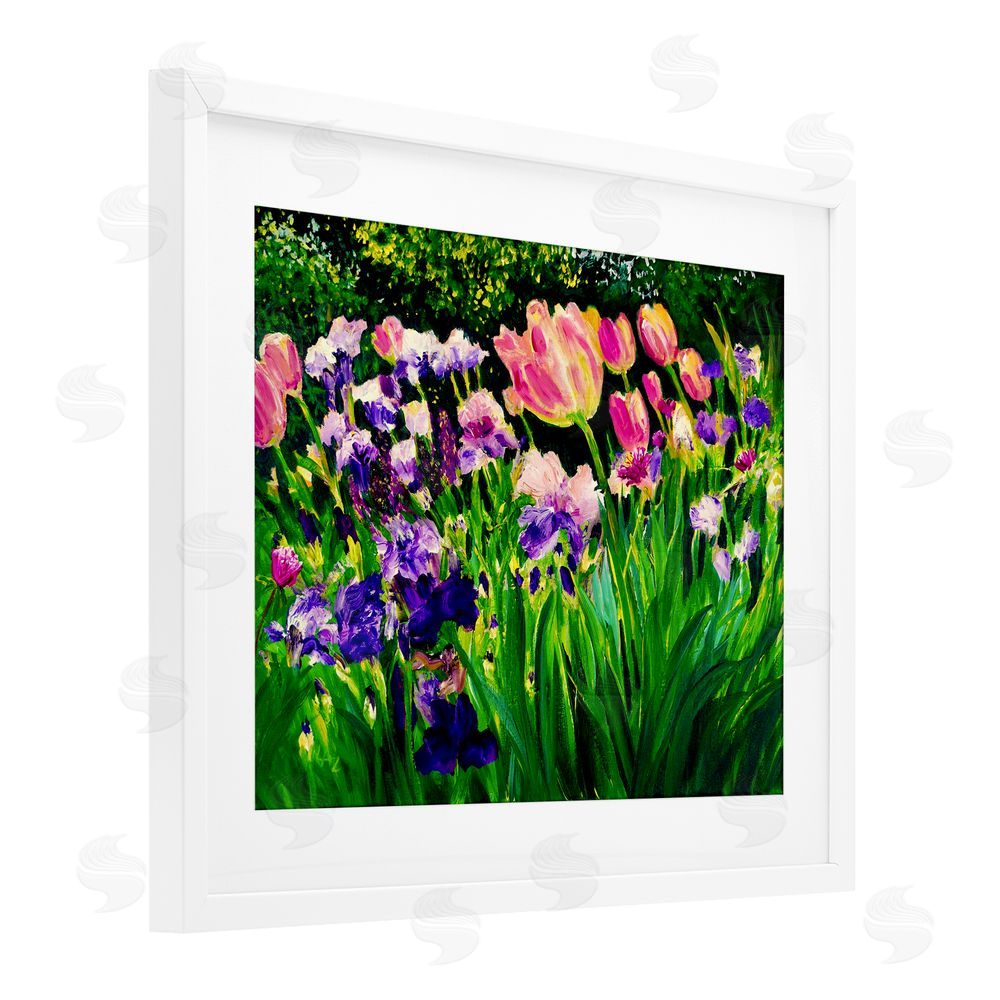 Lee Ann Zirbes Near The Windmill Garden White Framed Print Under Glass with Mat Wall Art