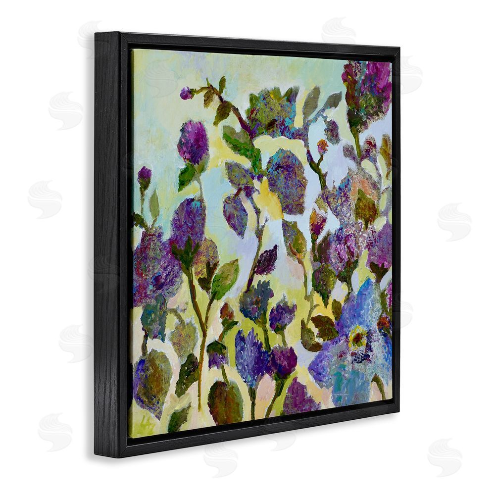 Lee Ann Zirbes Floral Tapestry Abstraction Black Floating Frame Canvas Wall Art Print