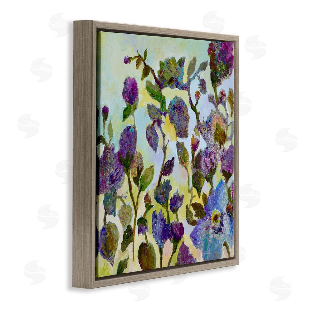 Lee Ann Zirbes Floral Tapestry Abstraction Brown Floating Frame Canvas Wall Art Print