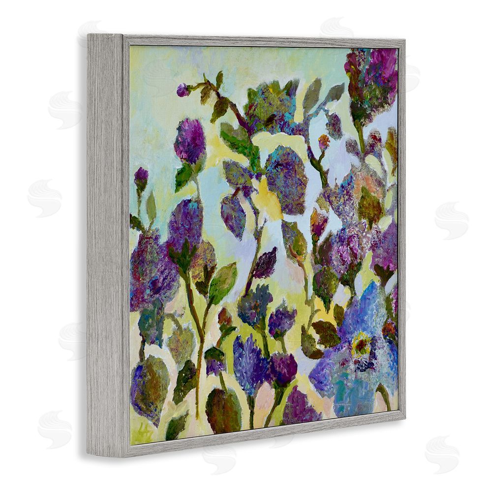 Lee Ann Zirbes Floral Tapestry Abstraction Gray Framed Giclee Wall Art Print