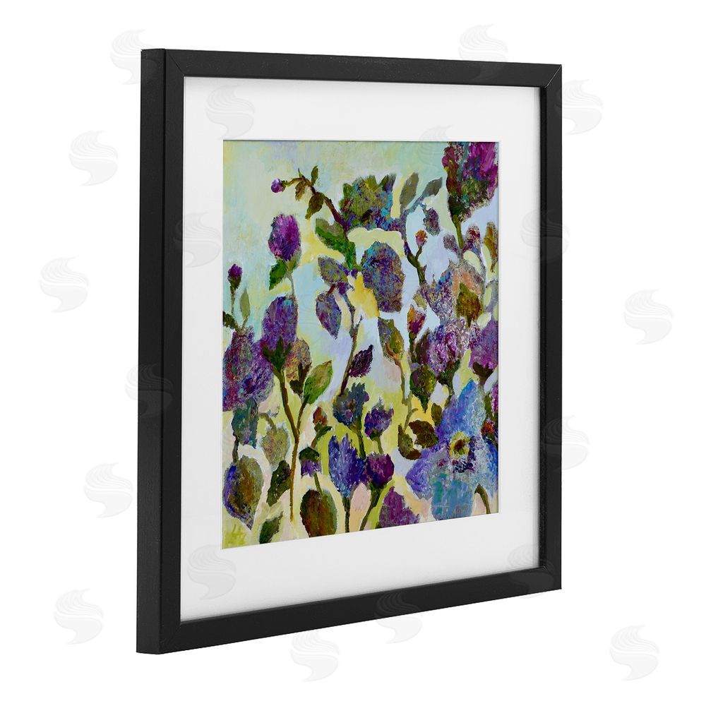 Lee Ann Zirbes Floral Tapestry Abstraction Black Framed Print Under Glass with White Mat Wall Art