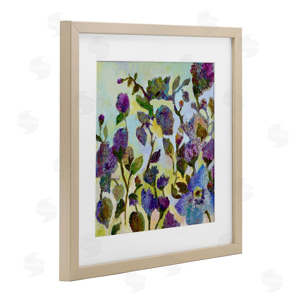 Lee Ann Zirbes Floral Tapestry Abstraction Birch Framed Print Under Glass with White Mat Wall Art