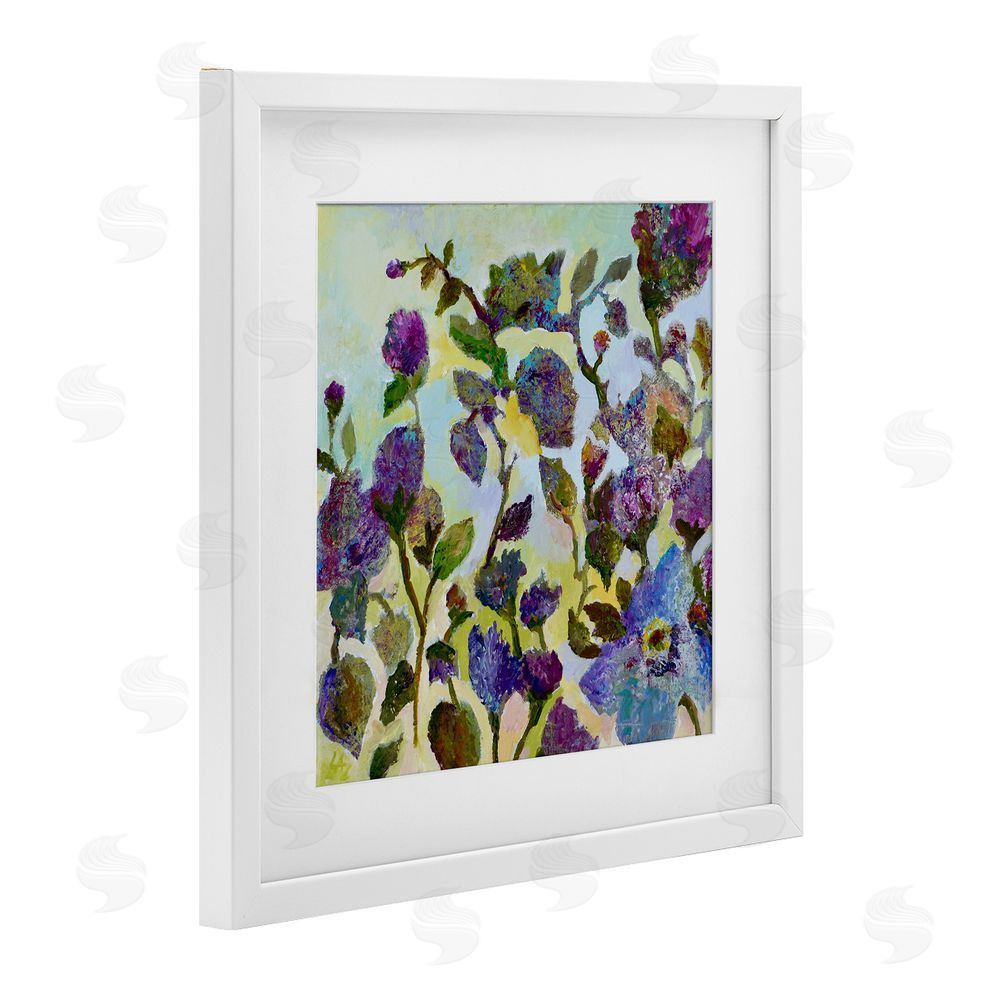 Lee Ann Zirbes Floral Tapestry Abstraction White Framed Print Under Glass with Mat Wall Art