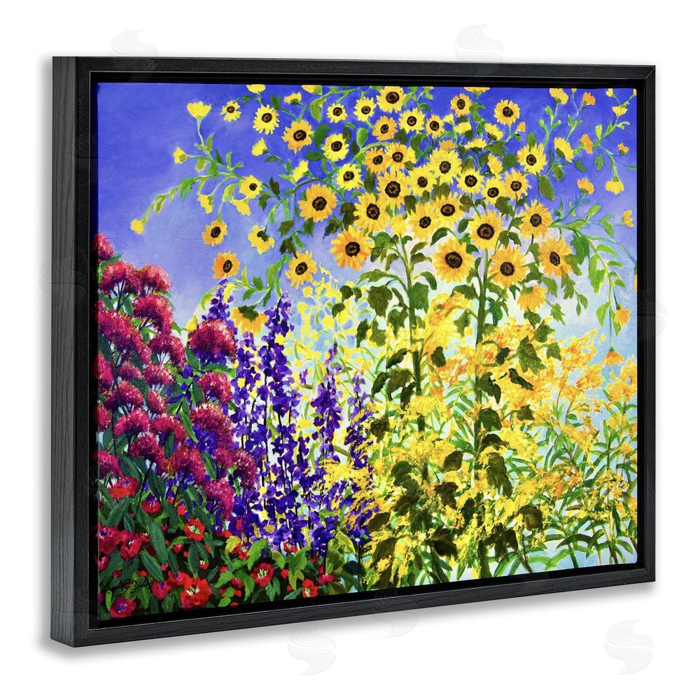 Lee Ann Zirbes Looming Sunflowers Spring Garden Black Floating Frame Canvas Wall Art Print