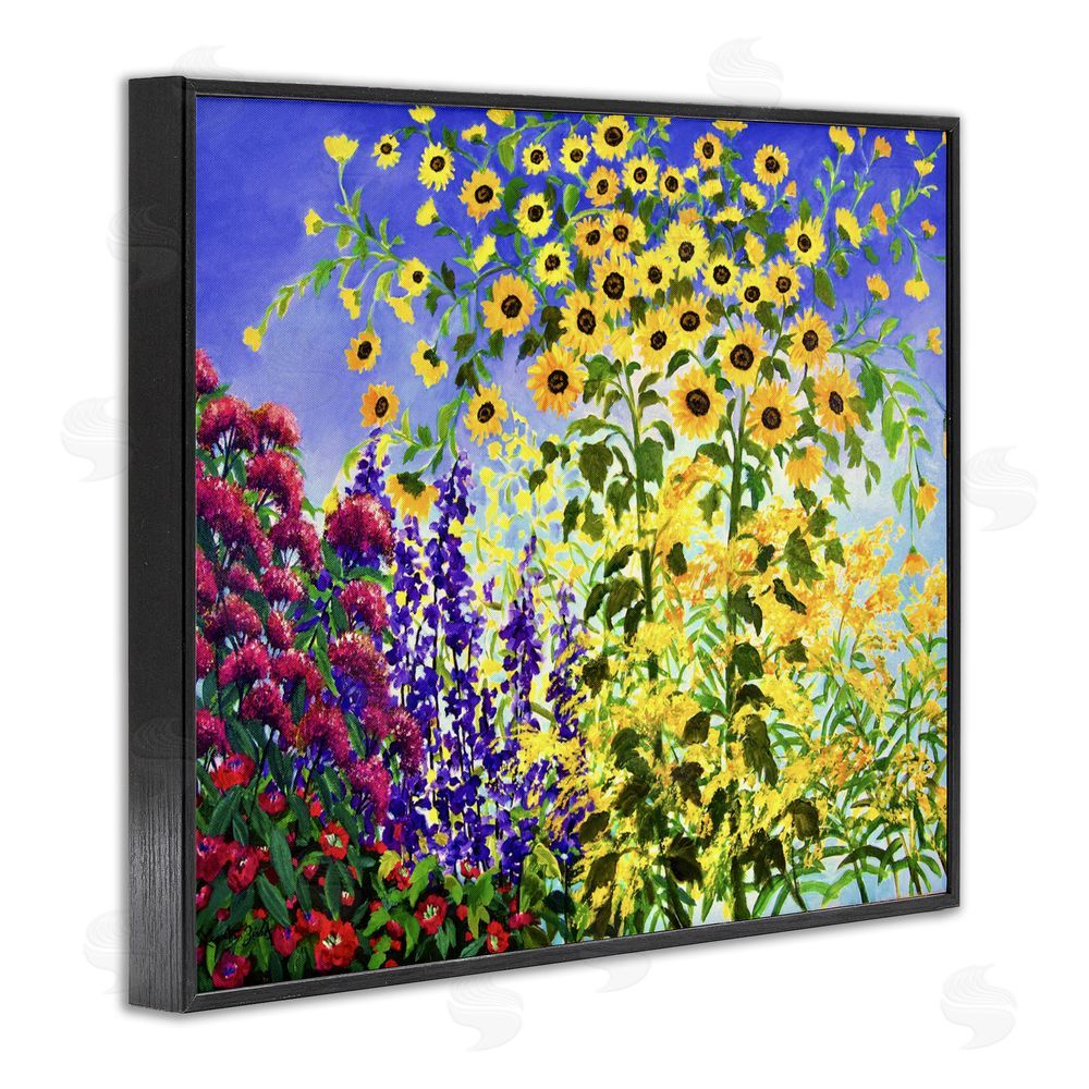 Lee Ann Zirbes Looming Sunflowers Spring Garden Black Framed Giclee Wall Art Print