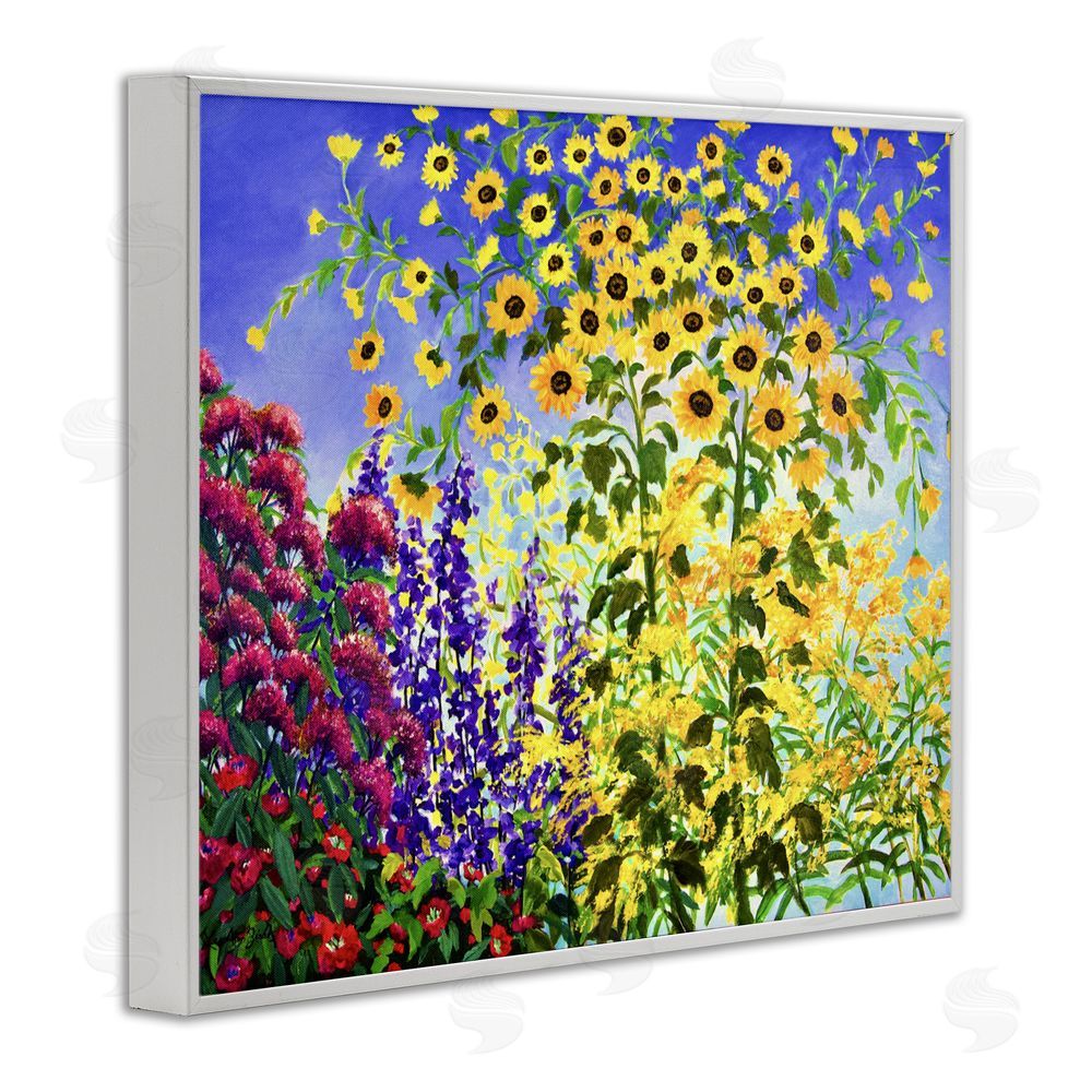 Lee Ann Zirbes Looming Sunflowers Spring Garden White Framed Giclee Wall Art Print